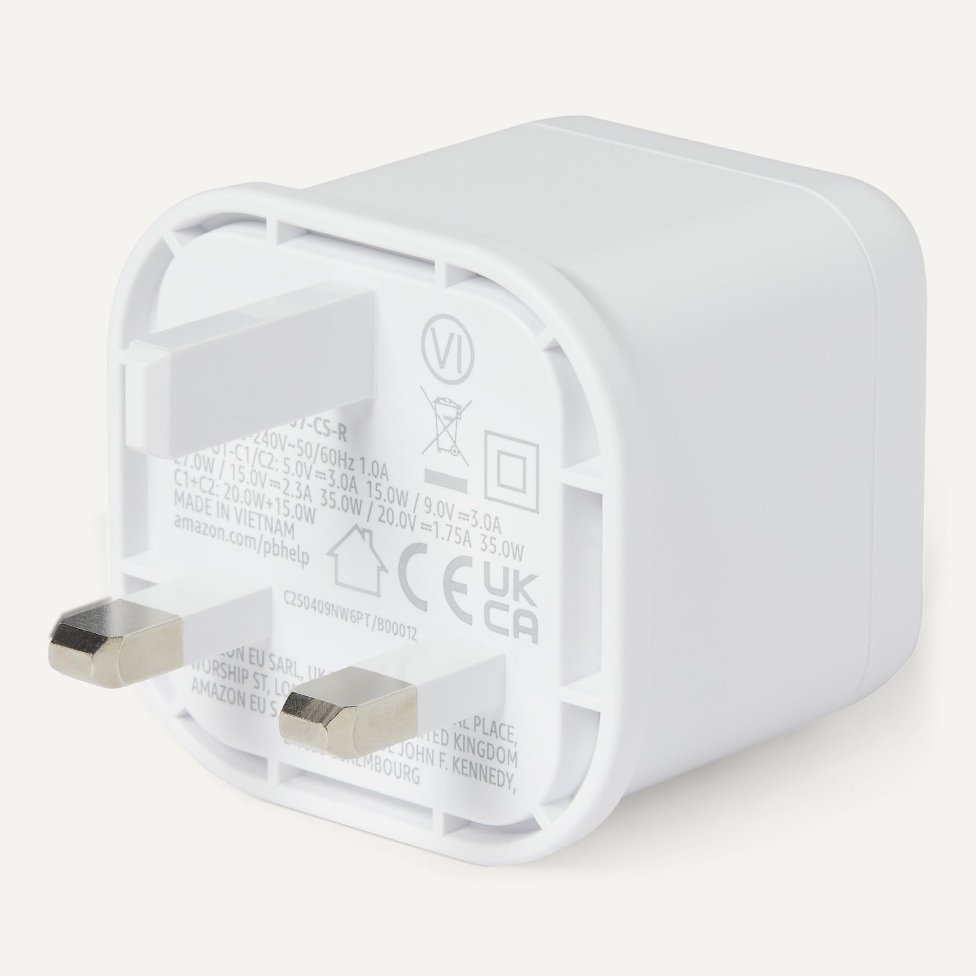 Amazon Basics Fast Charging USB C Nano GaN Wall Charger, 65W 1-Port PD 3.1 for Laptops, Tablets, Phones, White - 4