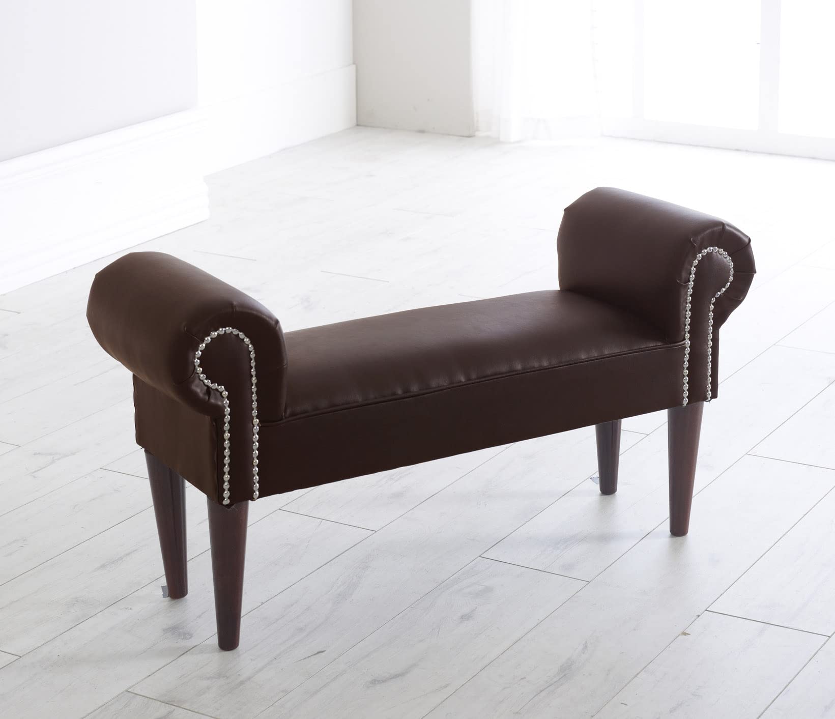 chaise New Faux Leather Lounge Chair (Brown), One