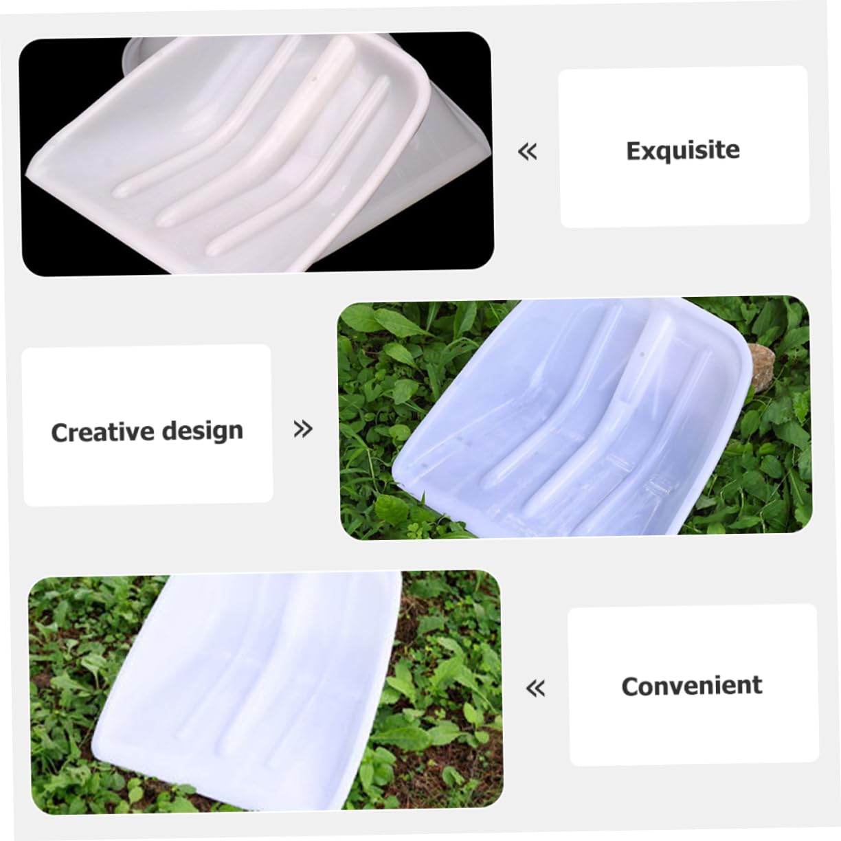 Happyyami Snow Shovel Head Shovel Handle Replacement Snow Cleaning Shovel Garden Car Tool Detachable Ice Scraper Root Shovel Home Tools Household Ice Scraper Grain Shovel Large Plastic White