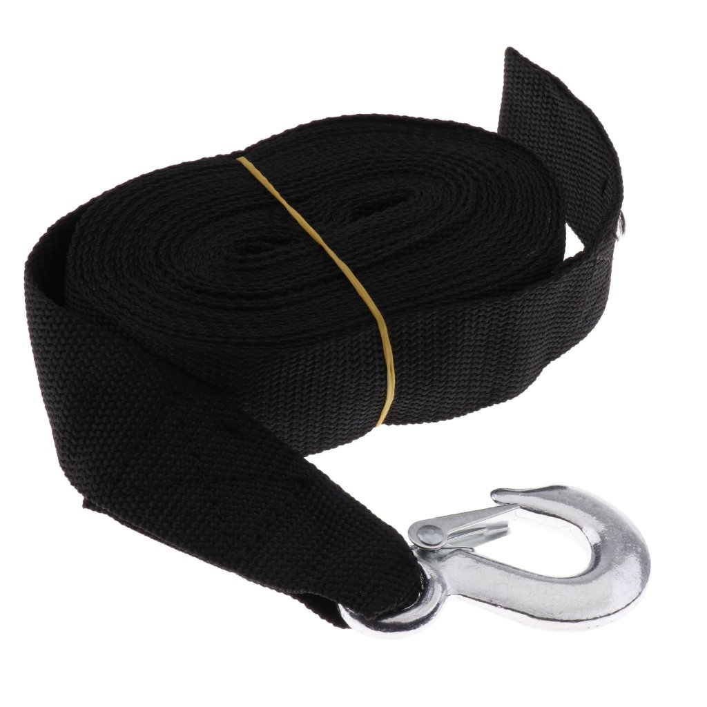 Sharplace - Cinghia in nylon di ricambio per rimorchio, verricello per barca, da 7 m, con gancio resistente