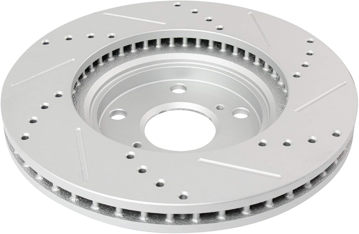 TRQ Front Brake Rotor Set G Coated Vented Drilled Slotted Compatible with 1999-2003 Lexus RX300 2004-2006 ES330 2002-2004 Toyota Camry