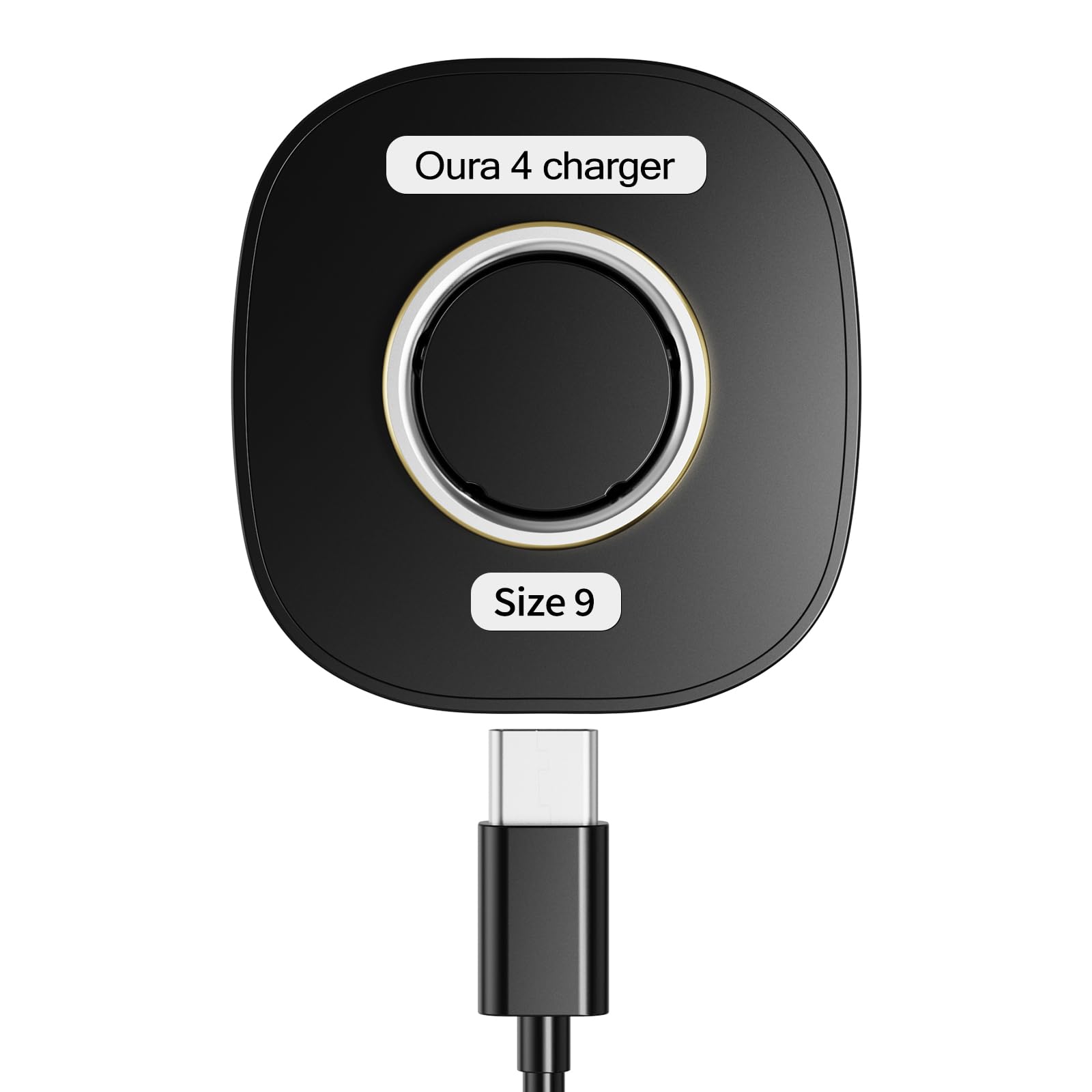 Station de charge pour Oura Ring Gen4 avec câble USB-C noir taille 9 - 8