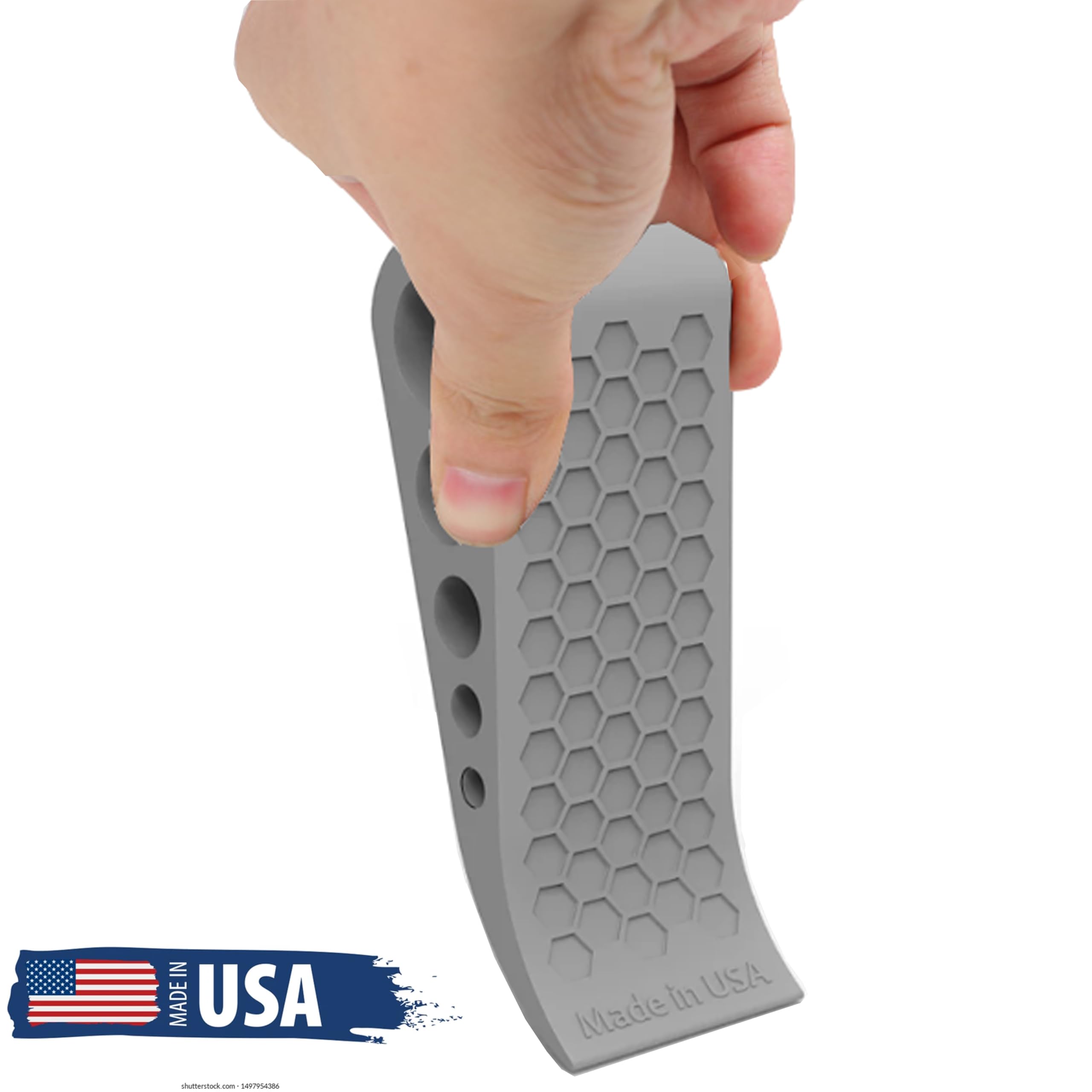 Door Stoppers for Bottom of Door Premium Floor Rubber Door Stop Wedge Made in USA Heavy Duty Honeycomb — view 6