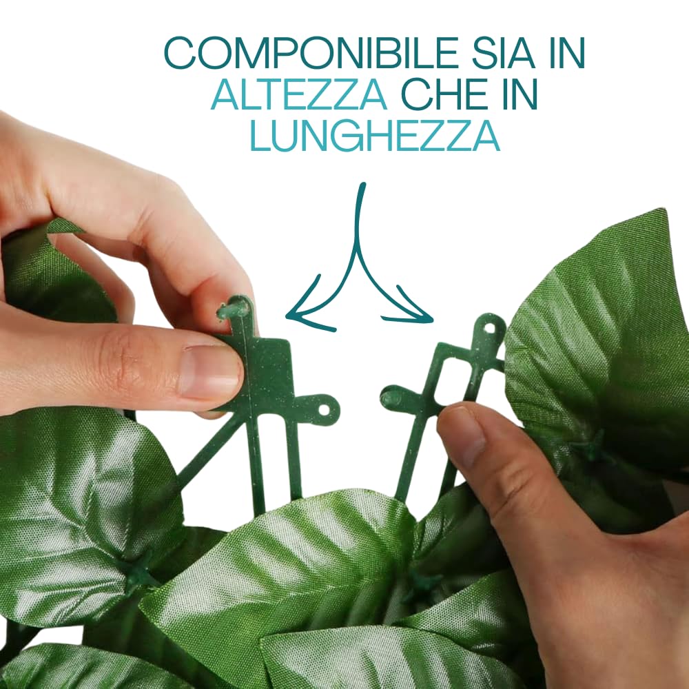 Palucart 3 siepi artificiali 1x3 m siepe da balcone artificiale edera 100x300 cm - M