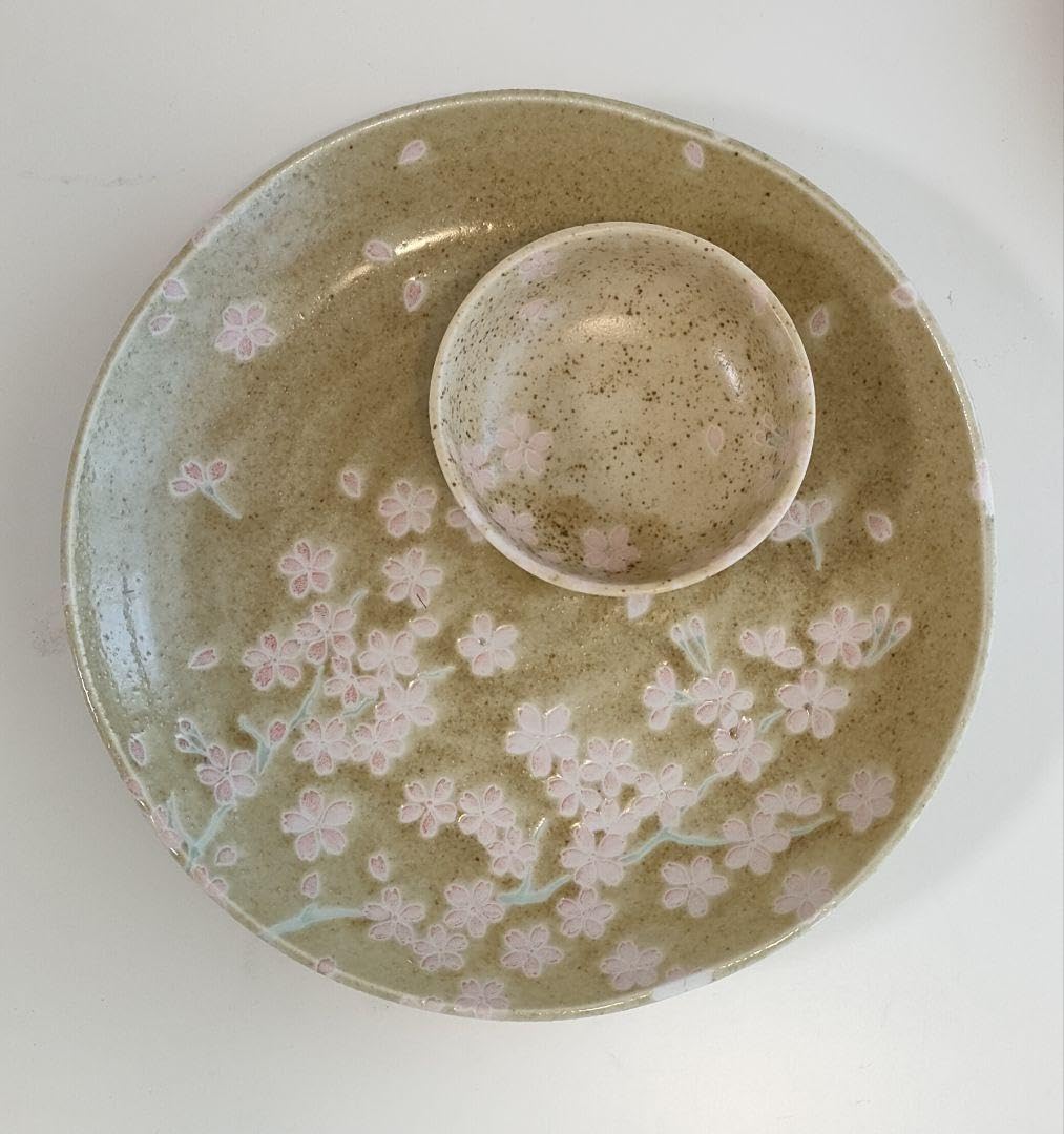 新品未開封　前畑陶器☆竹久夢二　大皿＆フリーカップ6客セット　カゴ付き 新品未開封 前畑陶器☆竹久夢二 大皿＆フリーカップ6客セット