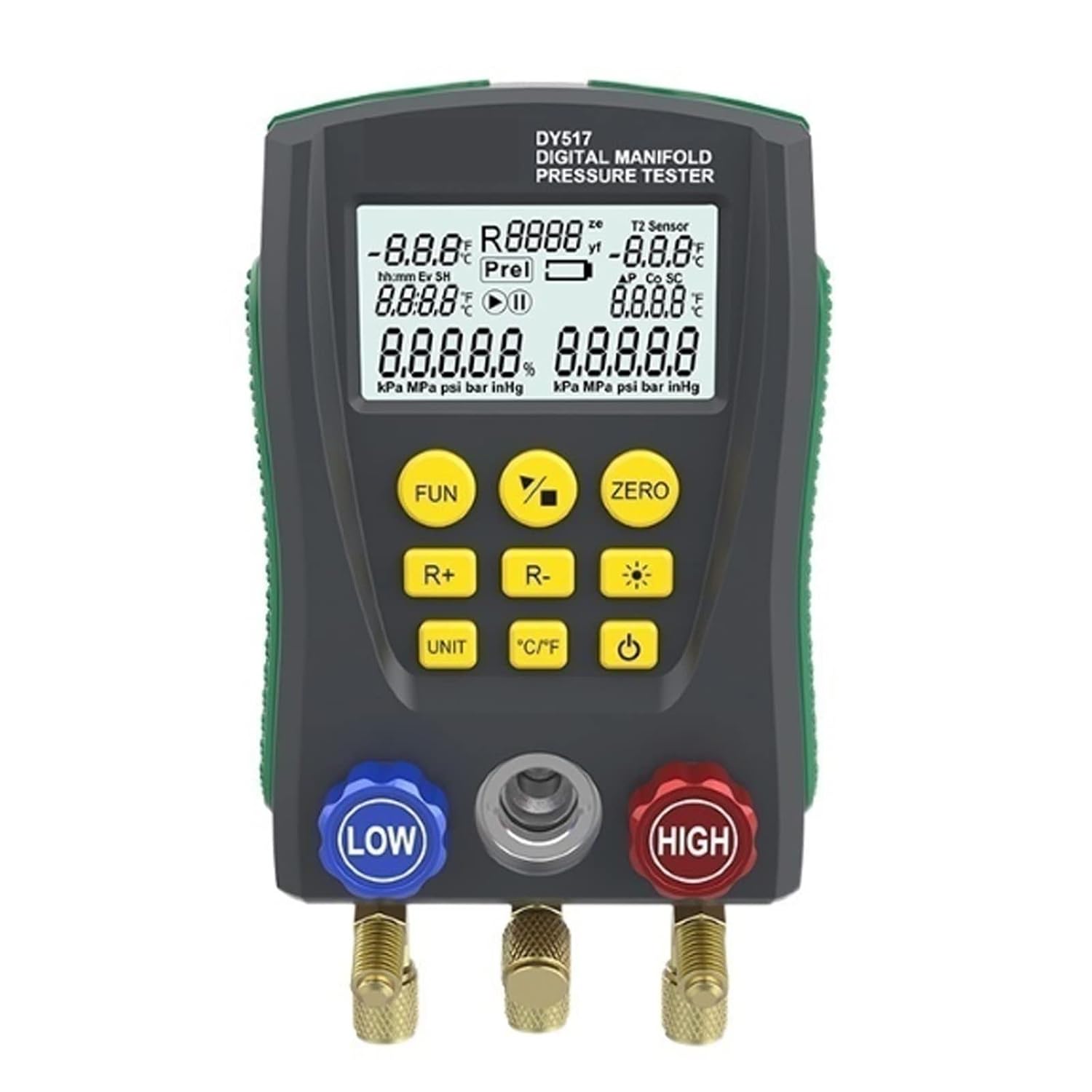DY517 Pressure Gauge Refrigeration HVAC Air Conditioning Manifold Digital Vacuum Temperature Meter Tester for Car House