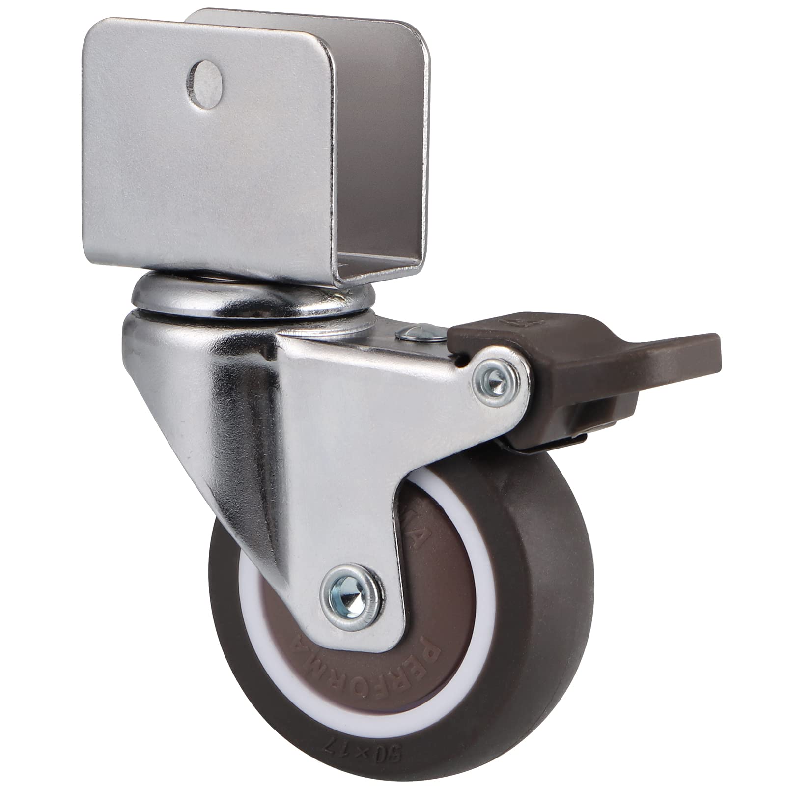 Skelang Ruedas Giratorias Tipo U 50mm con Freno de Goma para Muebles, Capacidad 27kg