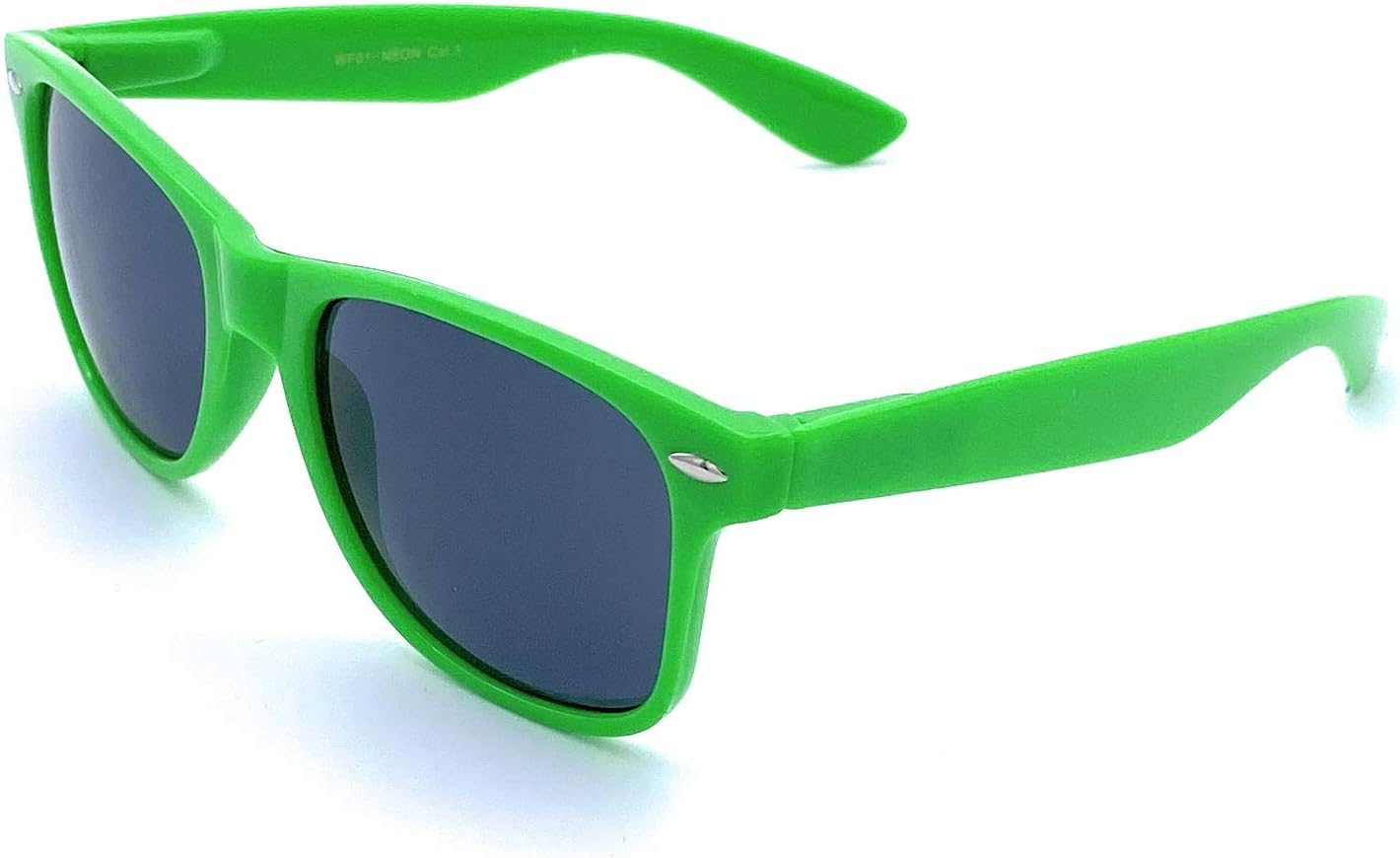 Retro Style Sunglasses - Bright Neon or Solid Colors with Classic 80's Style Design (Neon Green)