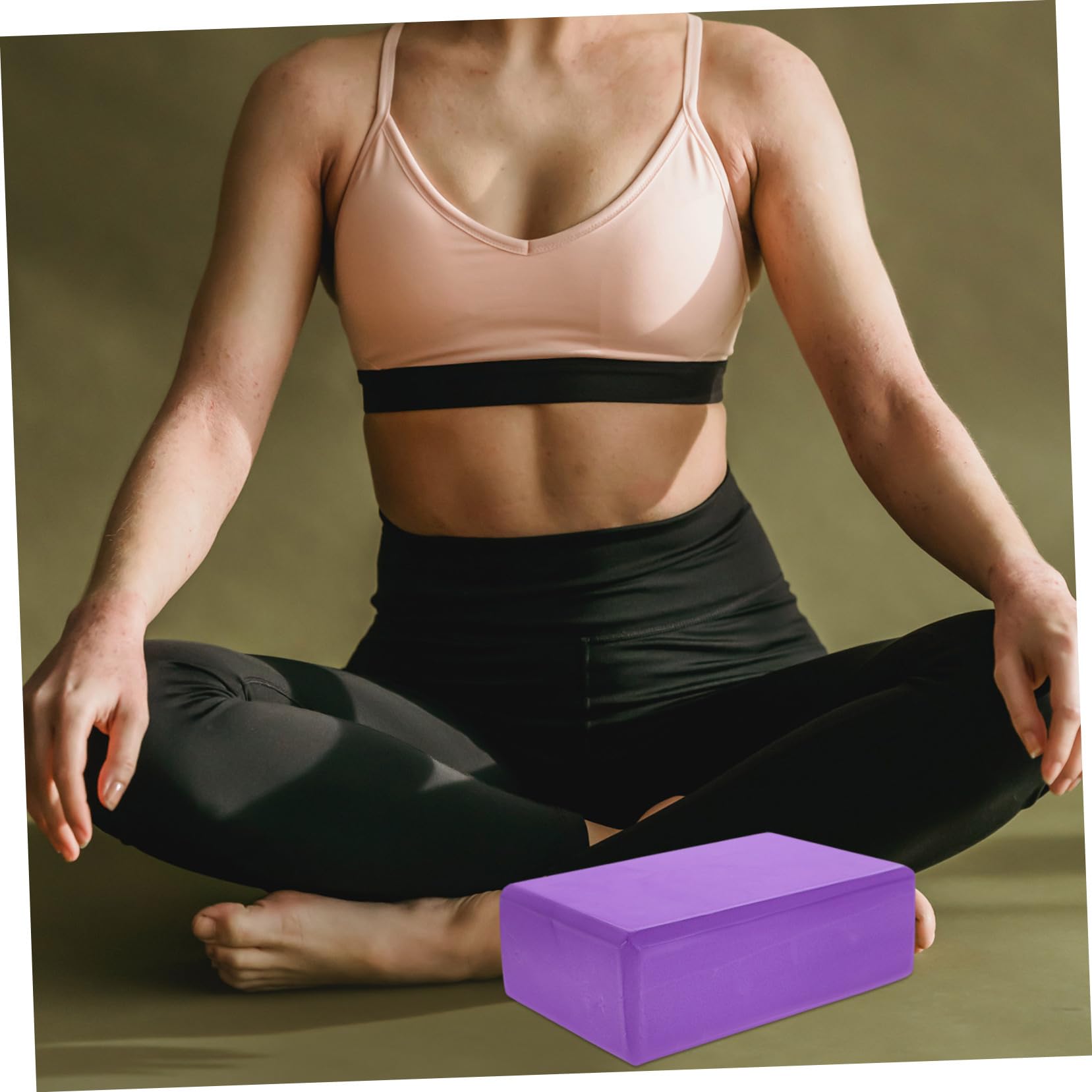 Toyvian Set 3 Pezzi Blocchi Yoga in Eva con Cintura Attrezzatura Yoga per Stretching e Pilates con Presa Confortevole e Stabilità Migliorata e Giardino