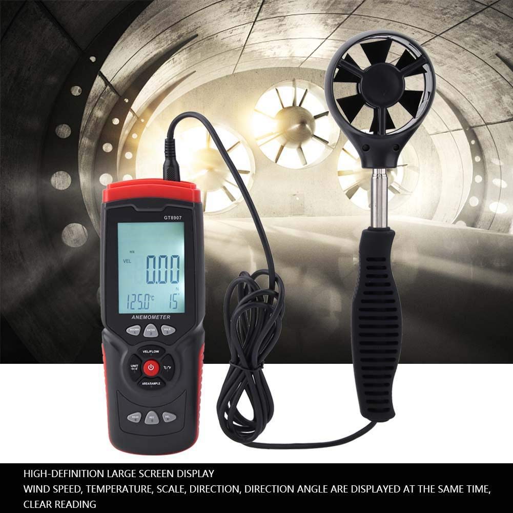 Image secondaire de Anémomètre Digital LCD, Anémomètre USB à Haute Précision GT8907 Thermomètre Numérique pour Vent/Température/Humidité