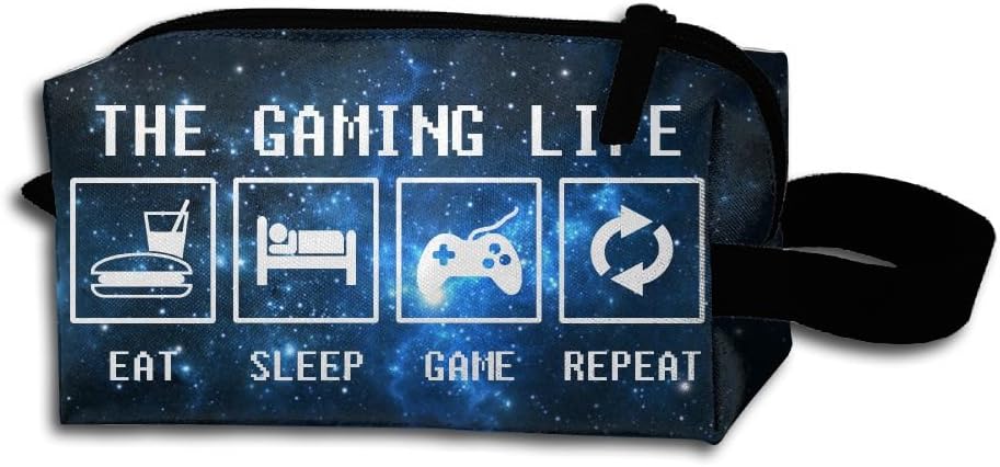 Eat Sleep Game Repeat Unisex Toiletry Bag Small Storage Organizer Case Handag