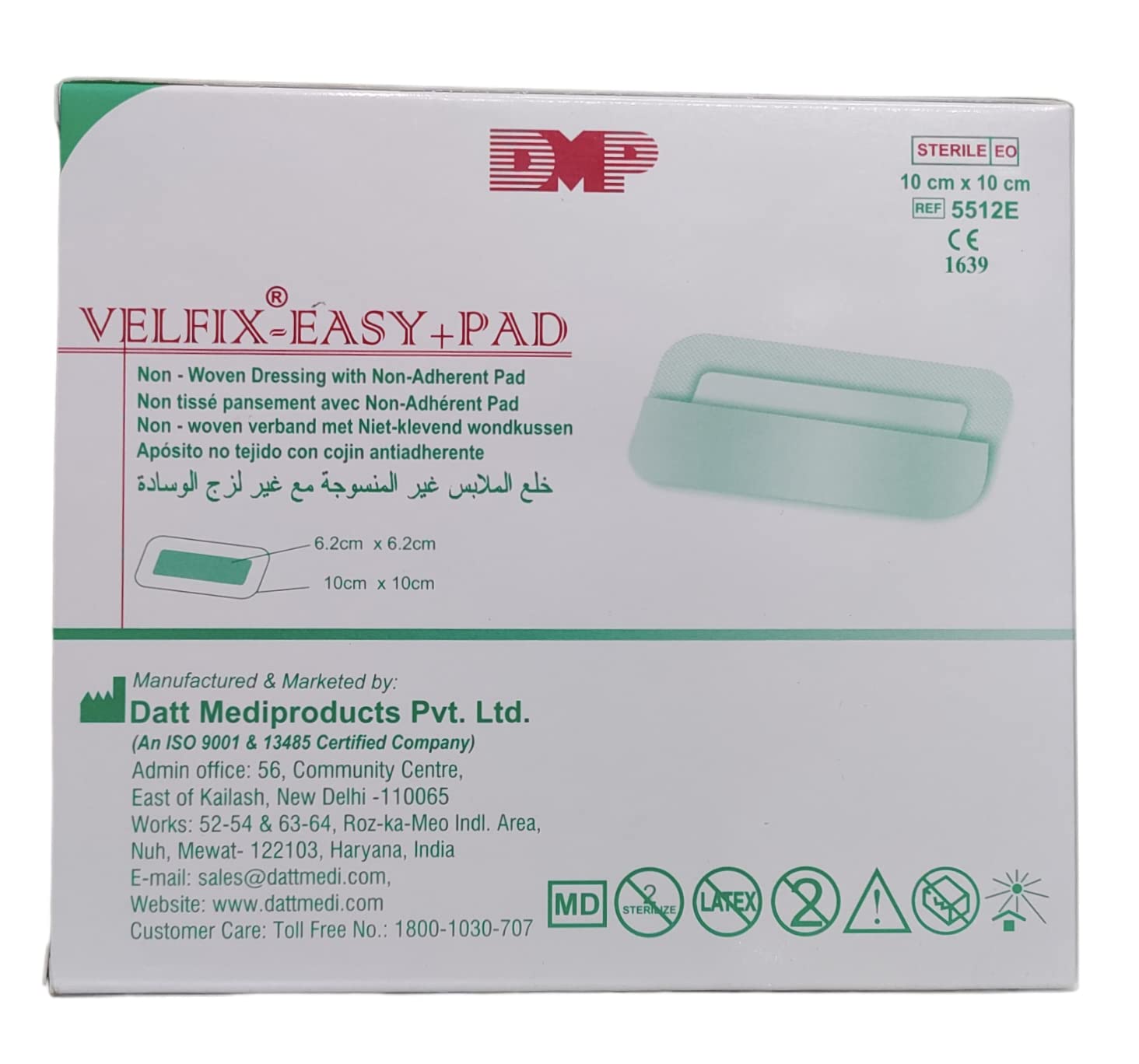 Sponsored Ad - Velfix Easy + Pad Dressing for wounds 10 cm x10 cm (Pack of 10 pcs)