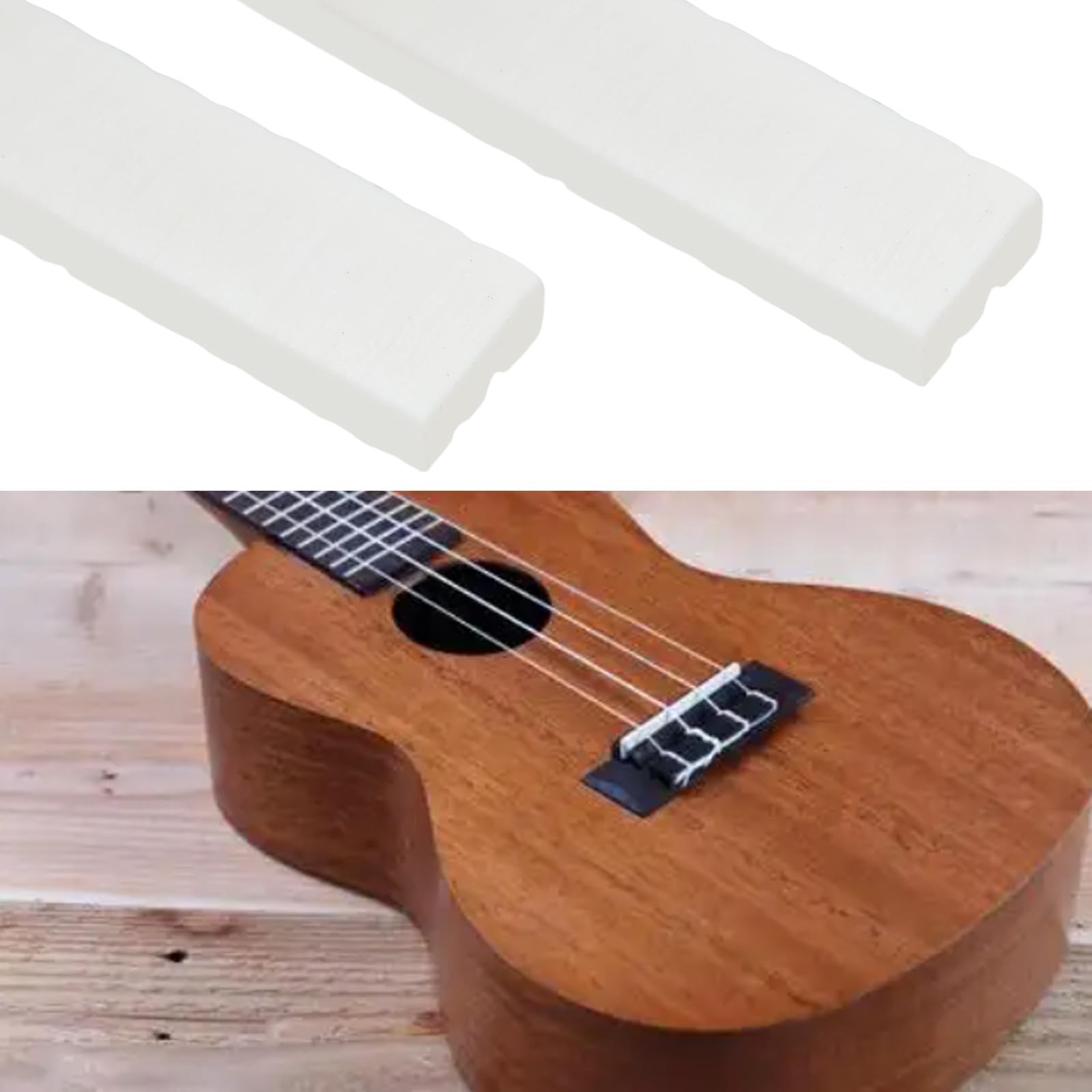 Briny River 5pcs Unbleached Bone Blank Saddle 86 * 11 * 3.7mm for Folk Guitars and Electric Guitars - Image 3