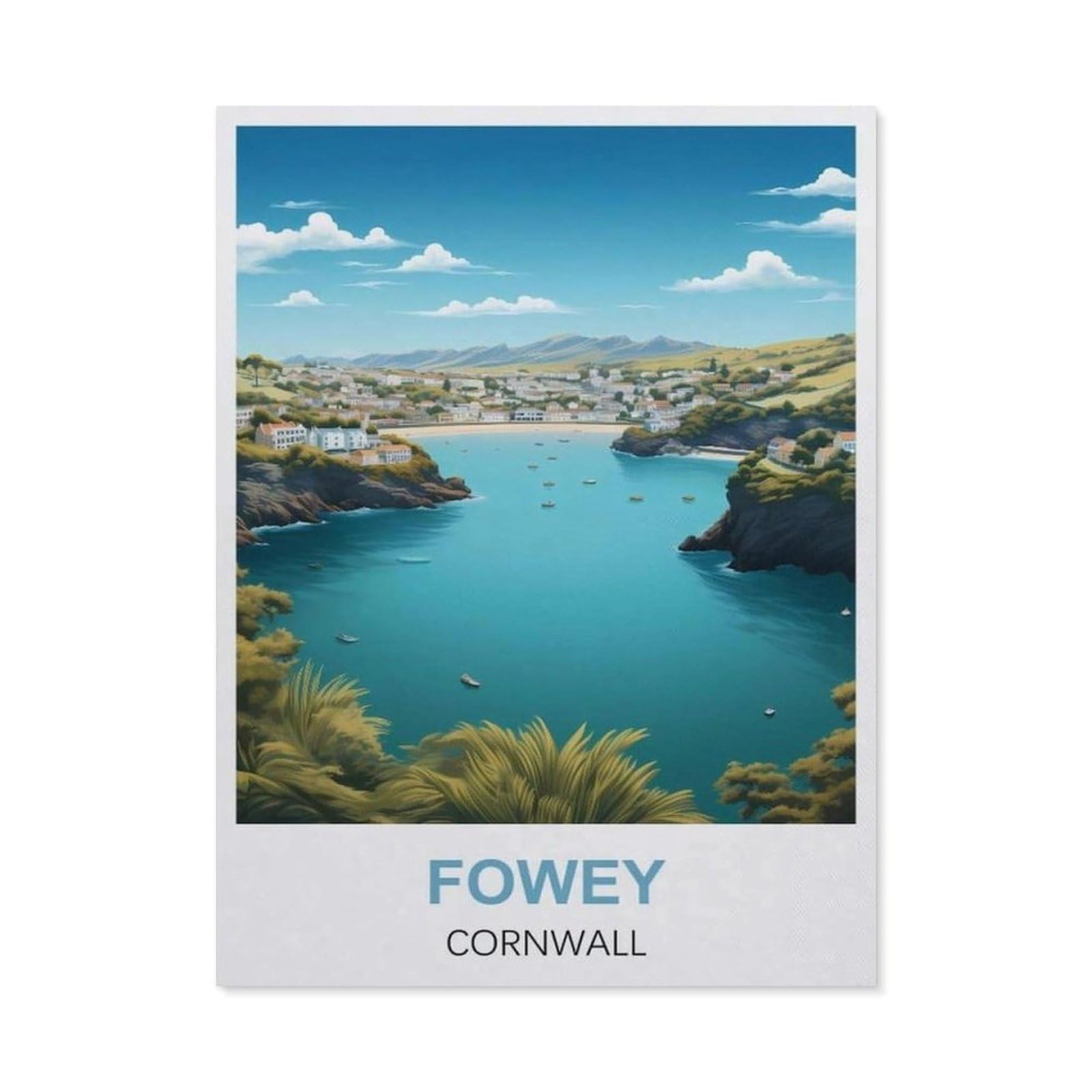Metal Signs，Fowey Cornwall(15x30cm）