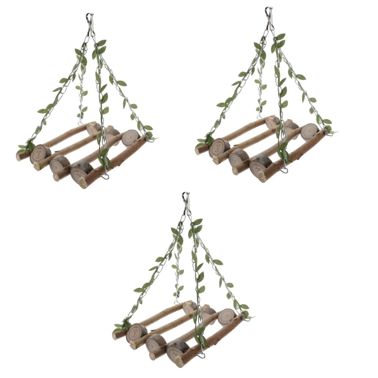BESPORTBLE 3 Piezas Loro Juguete Hamaca pájaro para Loro Juego para Loros Juguetes Juego Madera Columpio para pájaros Juguete Columpio para Loros Colgante el Columpio