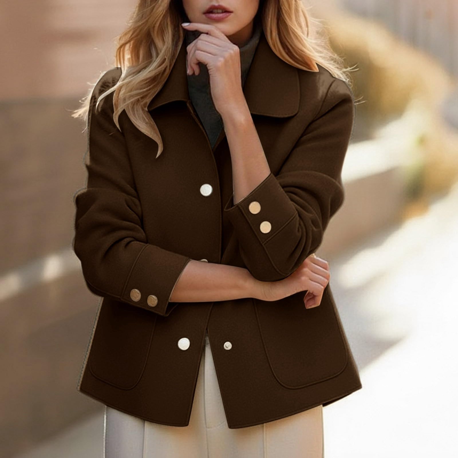 Trench Coat Femme Veste Mi Saison Parka Courte Blouson Légère Imperméable Manteau Jacket Ete Peacoat Demi Cintré Court Caban Léger Printemps Été Grande Taille