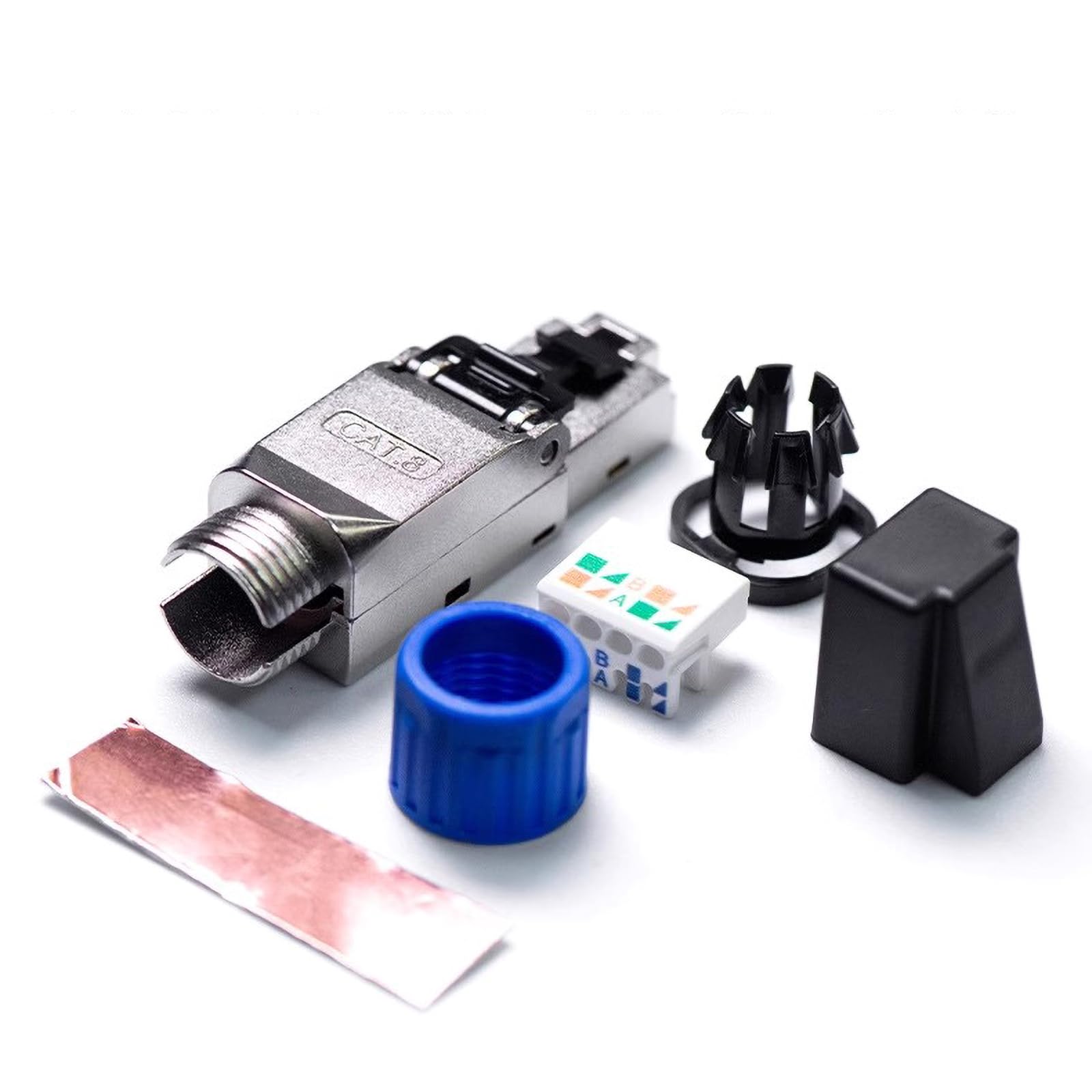 CAT8 RJ45 Stecker geschirmt werkzeuglos für CAT6A/7/8 26-23 AWG