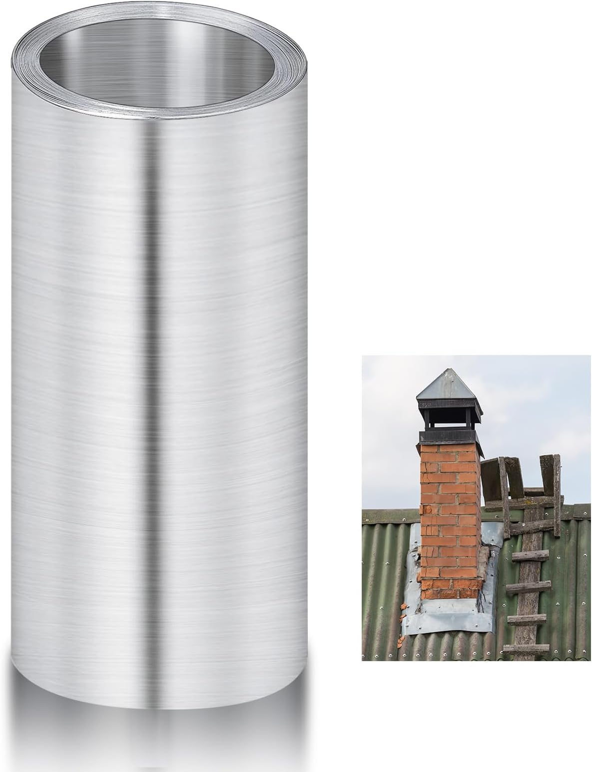 ECcandiedhaws 1 Roll Aluminum Flashing Roll Aluminum Roll for Roof