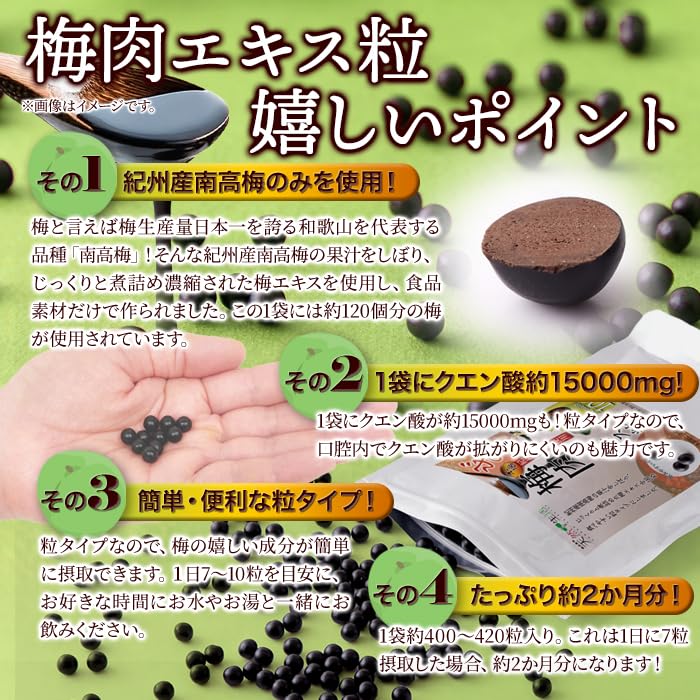 Amazon.co.jp: 天然生活 梅肉エキス粒 (100g) 約2ヵ月分400粒 飲み