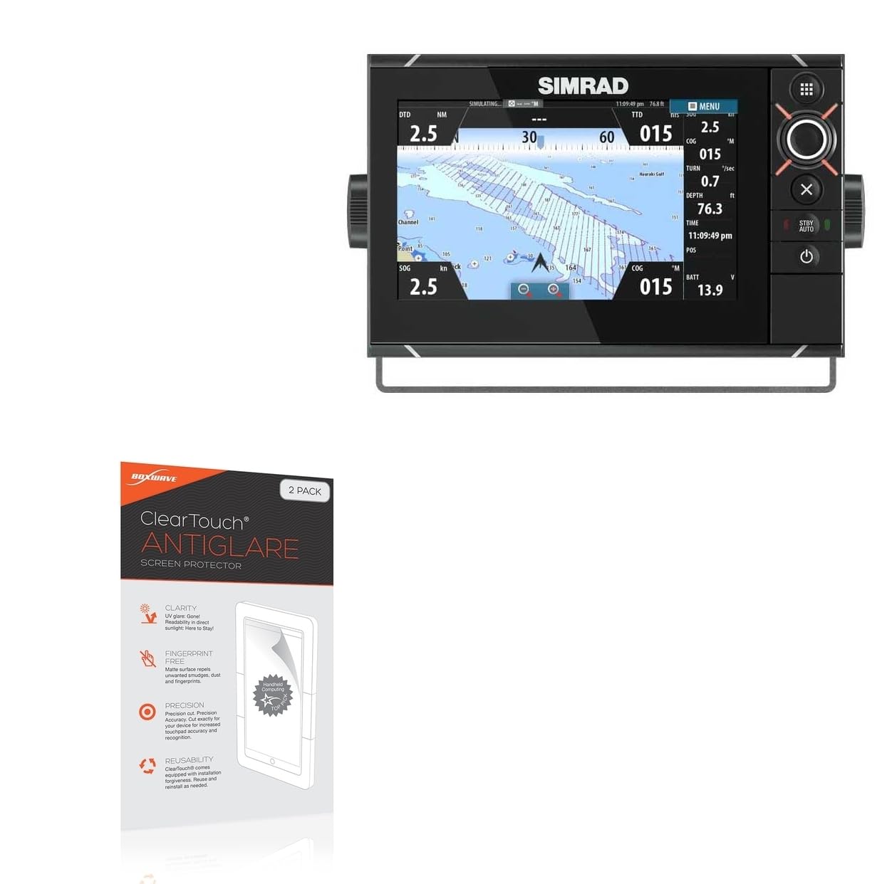BoxWave Screen Protector Compatible with Simrad NSS Evo2 (7 in) - ClearTouch Anti-Glare (2-Pack), Anti-Fingerprint Matte Film Skin