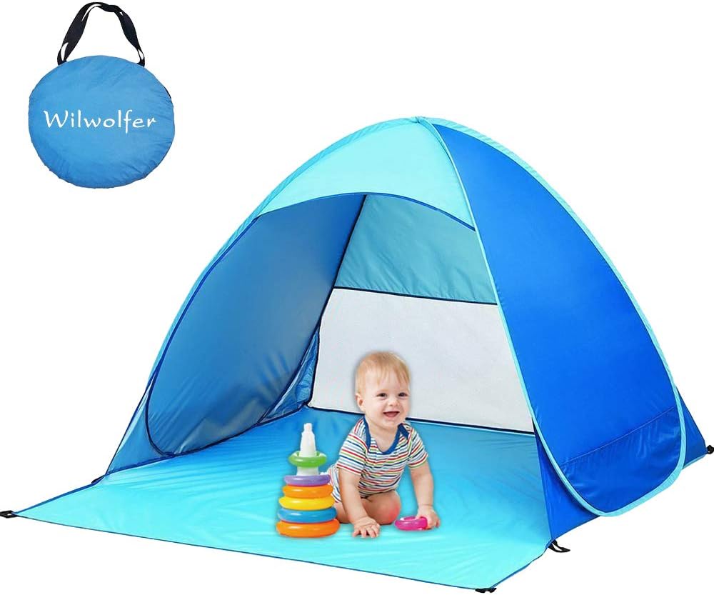 Wilwolfer Beach Tent Automatic Pop Up Beach Sun Shelter Instant Portable Cabana Outdoors Quick UV Beach Sun Shade Canopy