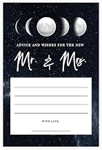 Andaz Press Celestial Moon Phase Wedding Advice & Well Wishes Guest Book Cards for Bride and Groom, Bridal Shower Advice Cards, Marriage Advice, Best Wishes For Mr & Mrs, 56 Pack, 4 x 6 Inches