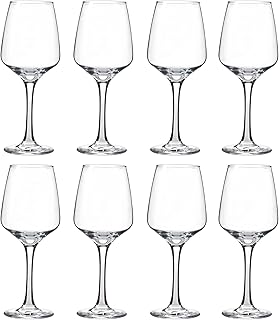 Wine Glasses Set of 8, 12 Oz Classic Red or White Wine Glass with Stem, Perfect for Home, Restaurant Use, Dishwasher Safe