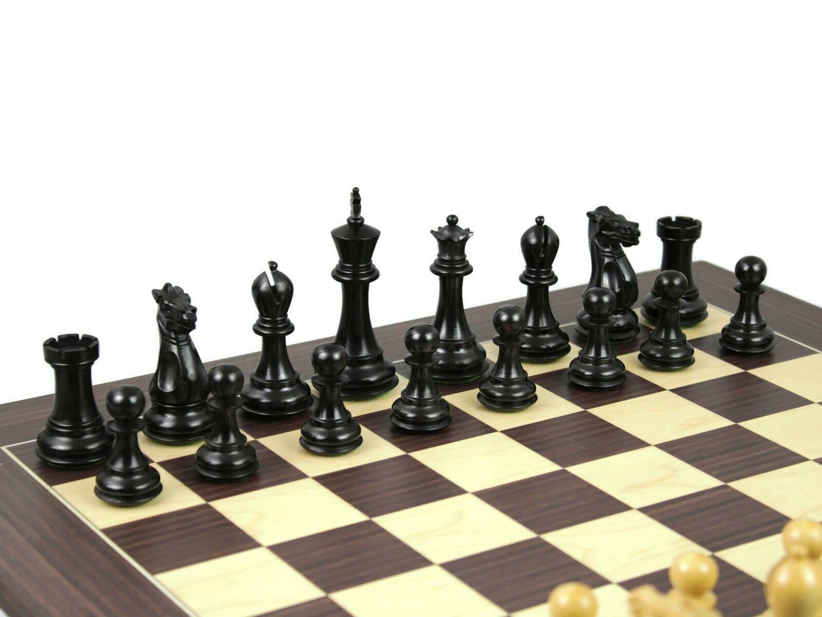 Set di scacchi in legno Macassar Board 20 pollici ponderato Ebanizzato professionale Staunton pezzi di scacchi 3.75 pollici