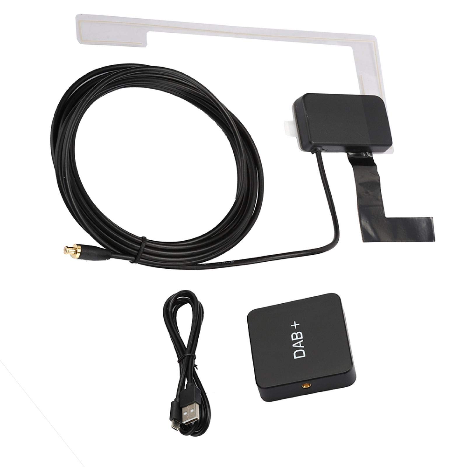 Adaptateur de récepteur Radio, ABS Durable Rapport de Bruit de Signal élevé Exquis Petit kit de Voiture de réception Stable Diffusion Audio numérique Dab Dab + boîte avec antenne
