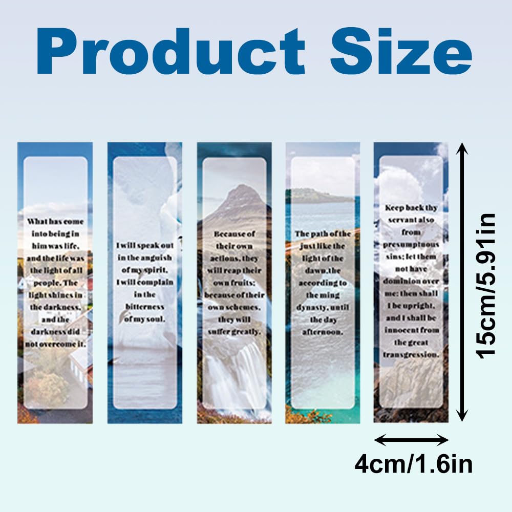 30 PCS Christian Bookmarks Inspirational Bible Verse Bookmarks Paper Nature Book Markers with Encouraging Quote for Men Women Reading Supplies - Image 2