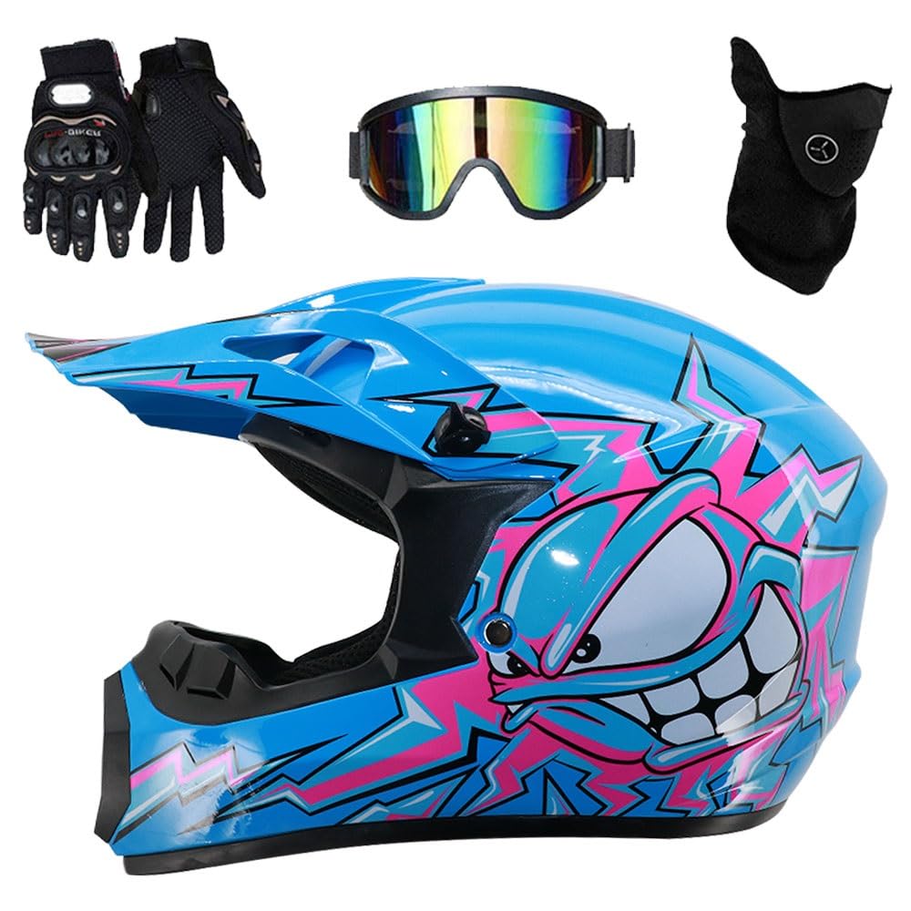 Casco da Moto Fuoristrada Per Bambini, Omologato DOT, Casco da Motocross Per Ragazzi, Casco Per Bici Bmx Mx Atv, Per Ragazzi E Ragazze