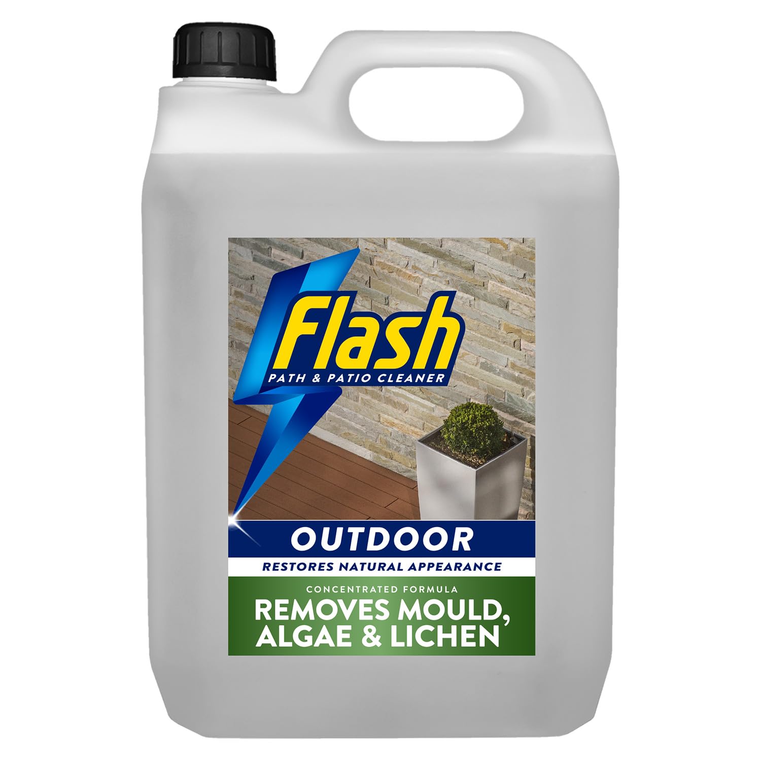 Flash Path & Patio Cleaner Super Concentrate, 5 Litres, Removes Mould, Algae & Lichen, Outdoor Surface Cleaner