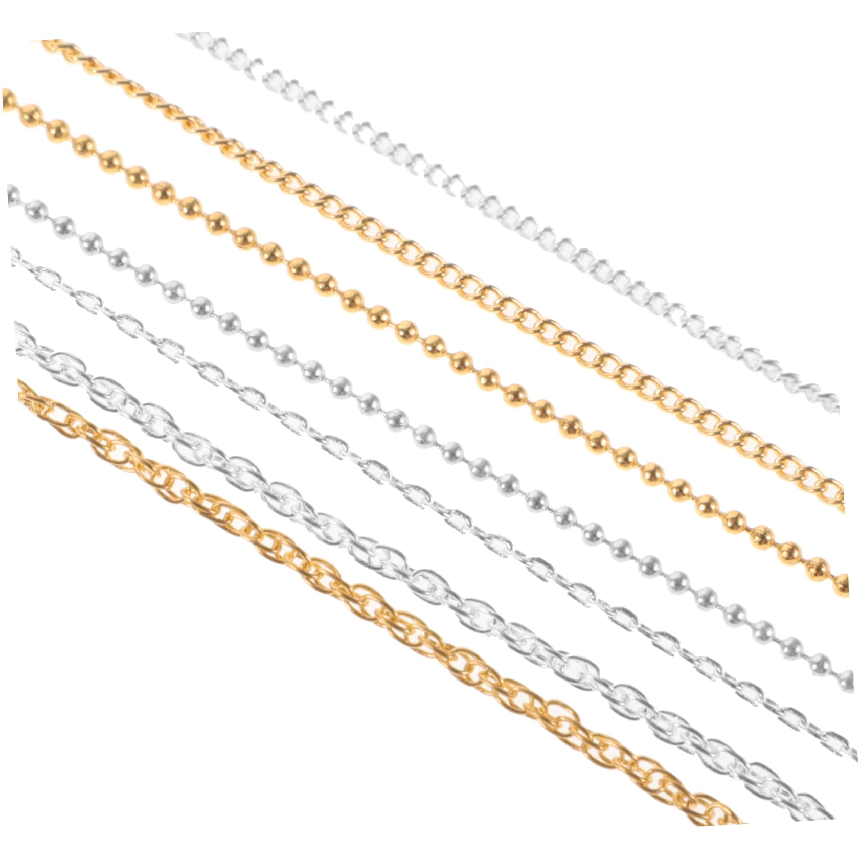 BESTYASH Metal Nail Charms 7pc Set Nail Art Decor Fashionable Chain Design Easy Diy Manicure Accessory