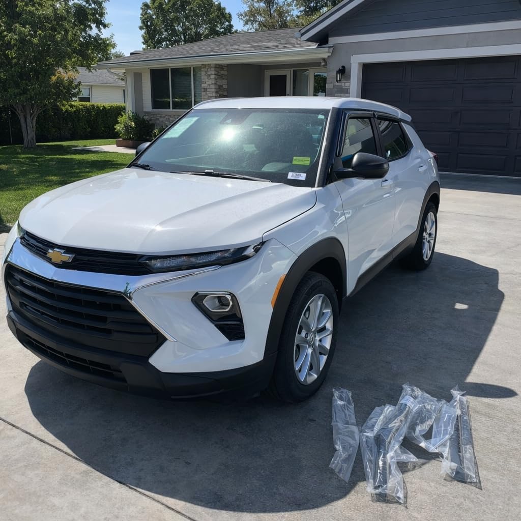 2021-2026 Tape-On Rain Guards for Chevrolet Chevy Trailblazer (Crossover) Side Window Visor Deflectors LS LT ACTIV RS Durable Tinted Shades 2022 2023 2024 2025