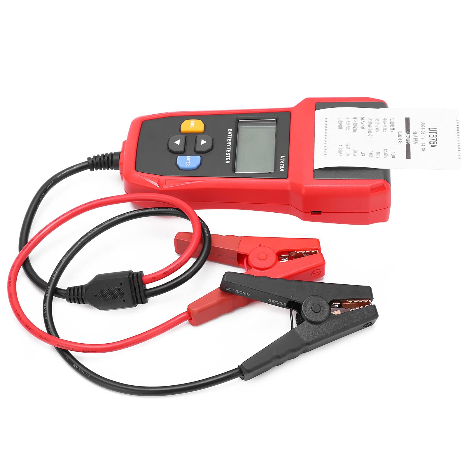 Cocoarm Autobatterietester, Digitaler Batterietester mit Leitfähigkeitstechnologie, Druckfunktion, Welligkeitstest, 12V-24V-Systemprüfung für Autos, Motorräder, Mechaniker
