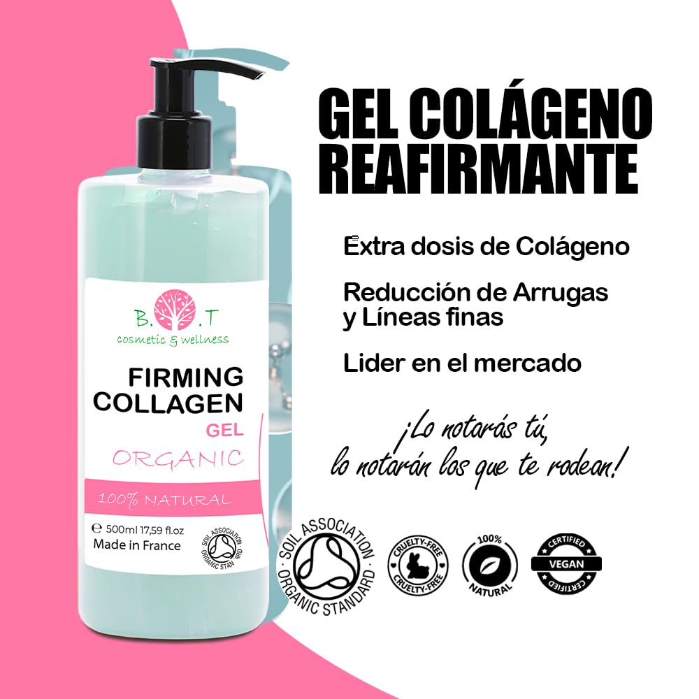 Gel Collagène Marin Bio-Actif Premium Anti-rides | Combler les Rides | Stimulateur de Collagène et Élastine | Raffermissant, Hydratant, Compatible Radiofréquence - 500 ml
