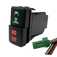 Vista 9 de Compresor de aire y Interruptor de botón doble de bloqueo de diferencial trasero para Toyota Tacoma Prado Fortuner Hilux 39mm X 21mm