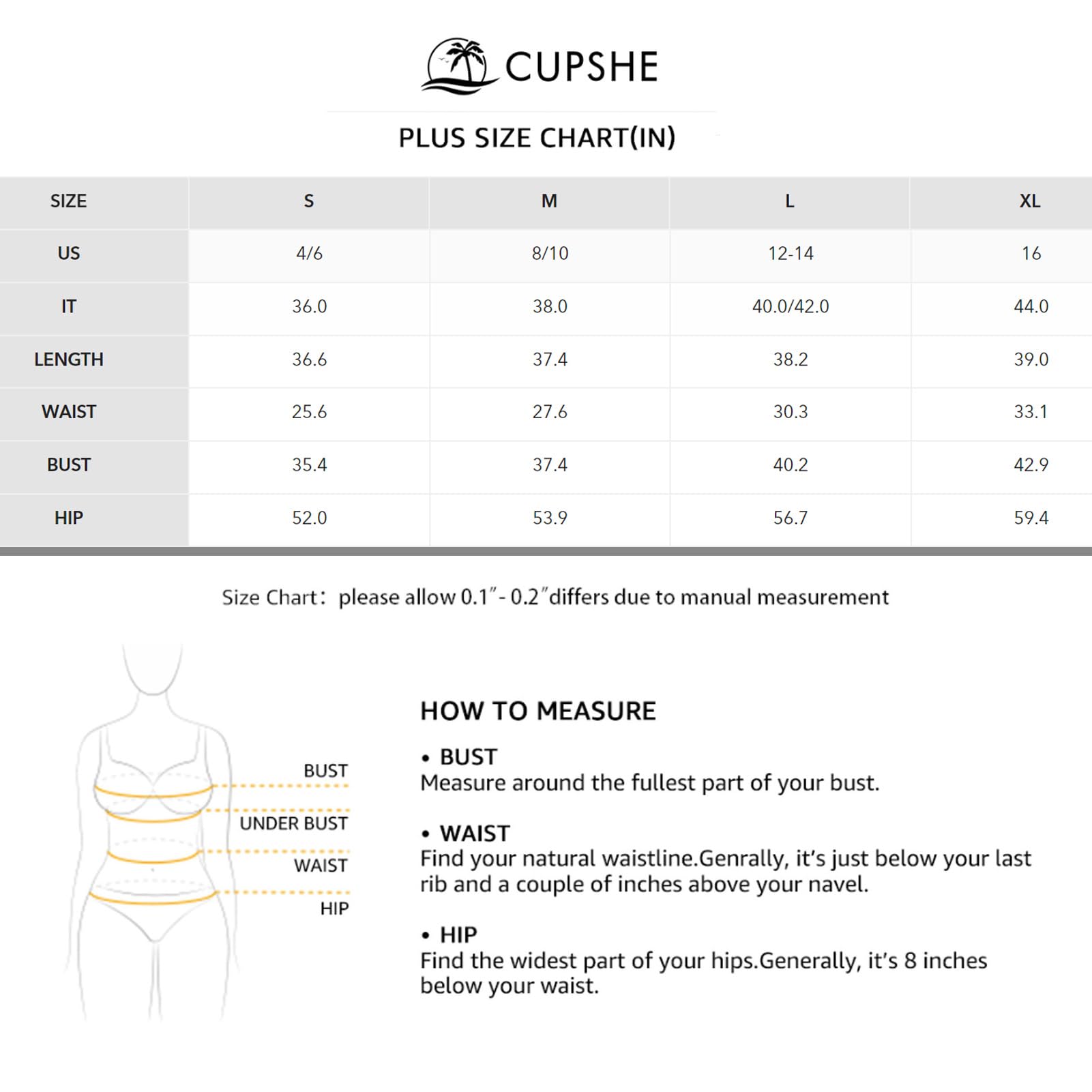 CUPSHE Robe d'été décontractée à manches évasées et col en V pour femme