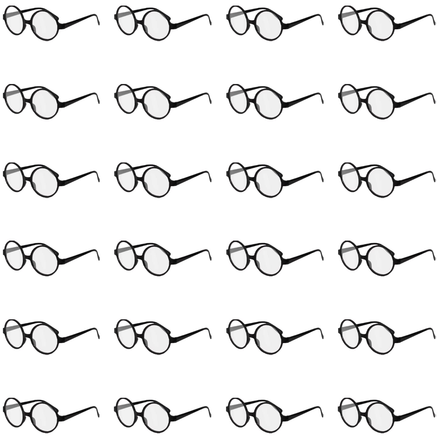 Round Glasses Accessory - Pack of 24 - Round Glasses with Black Frames - Unisex Fancy Dress Costume Accessory — image 1
