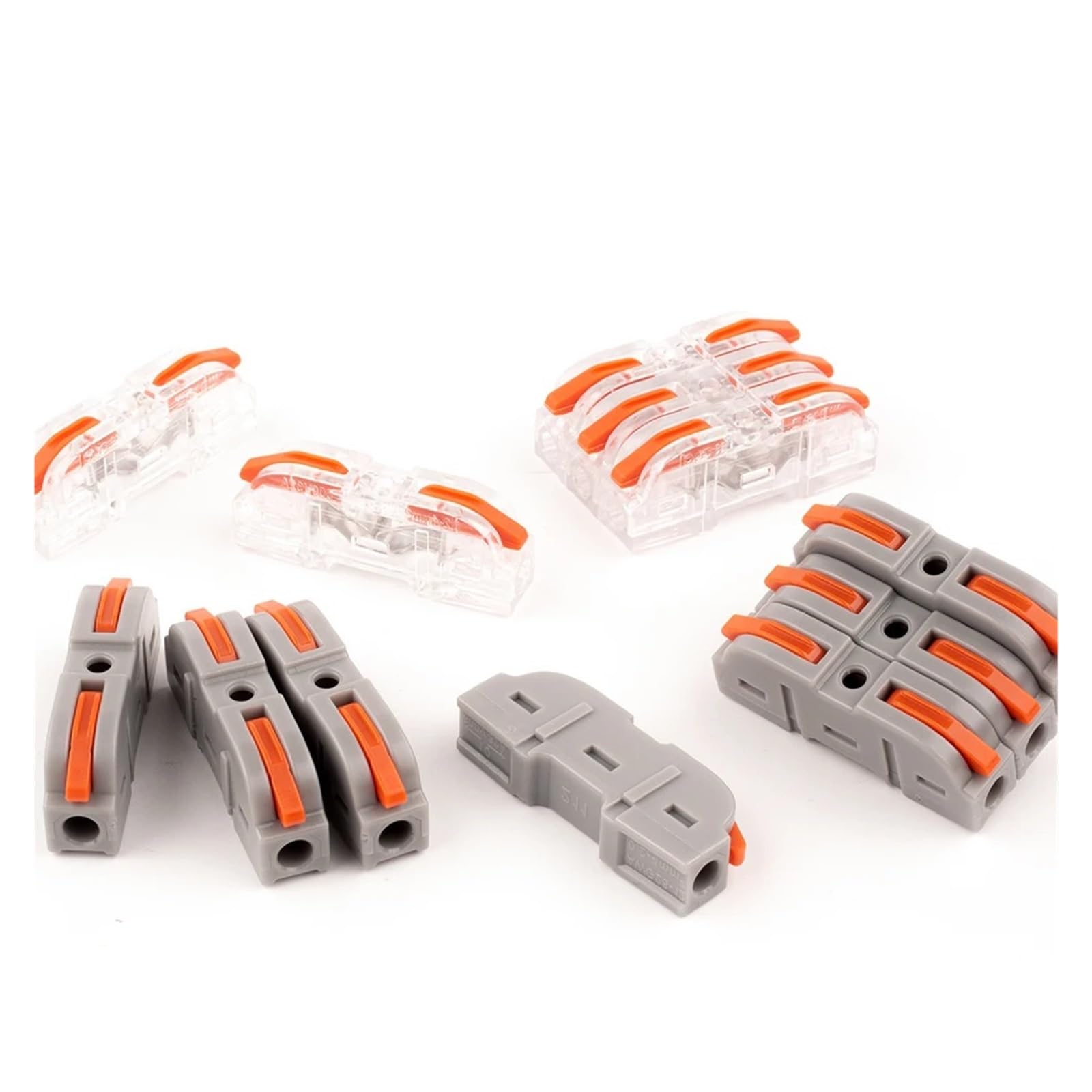eufeifeiegds 25/50/100 Uds conector de cable de palanca 2 pines 1 en 1 bloques de terminales de empalme tira de iluminación Led conectores rápidos eléctricos for el hogar wefeiegds(NC-221 50PCS)