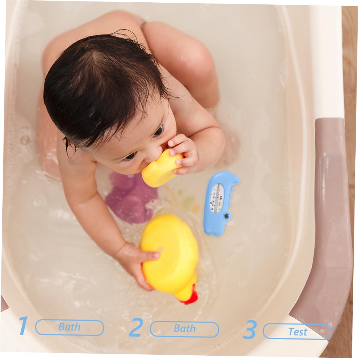 Yardwe Termómetro De Agua De Dibujos Animados Temperatura Del Baño Del Bebé Bañera Termómetro De Temperatura Del Agua Del Baño Termómetro De Estanque Páginas 2 Piezas X 4