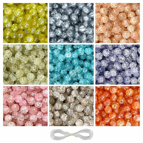 Image of 250 Pcs Single Shade Sparkle Glass Beads for Bracelet Making Kit - Beads for Jewellery Making Kit - Bead Bracelet Making - Crystal Bead - Beads for Craft - 8mm