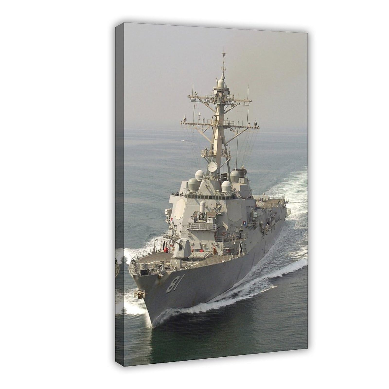 INSTADON Arleigh Burke-class Destroyers Poster Wall Art Canvas Painting HD Picture Aesthetics Print Modern Family Living Room Bedroom Bathroom Wall Decor 24x36inch(60x90cm) Frame-style