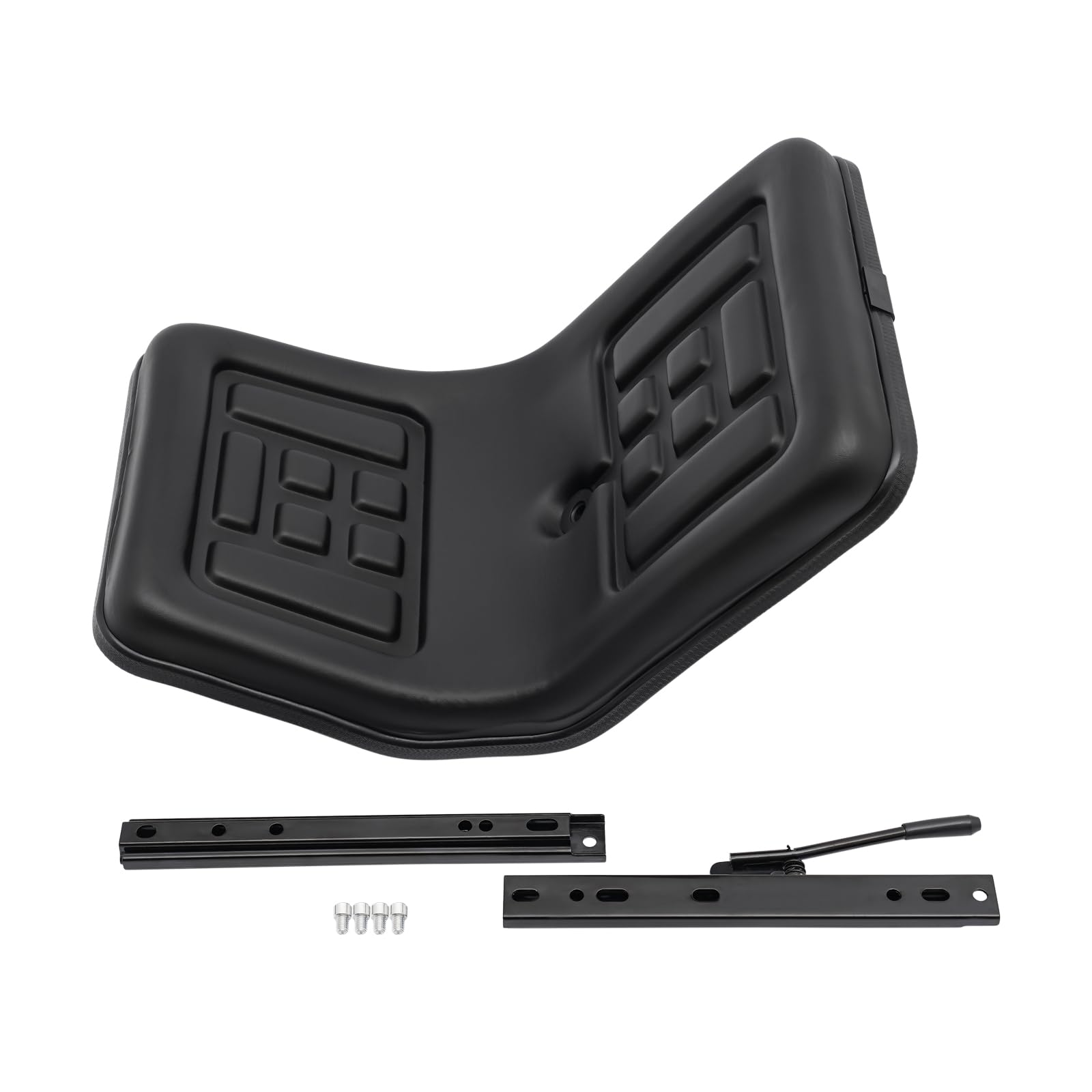 Traktorsitz PVC Verstellbarer Gabelstaplersitz mit 100kgTragfähigkeit, 44.5 * 35.5 * 33.5cm Traktor Sitz für Traktoren, Erntemaschinen, Rasenmäher, Gabelstapler, Bagger, Muldenkipper, Planierraupen