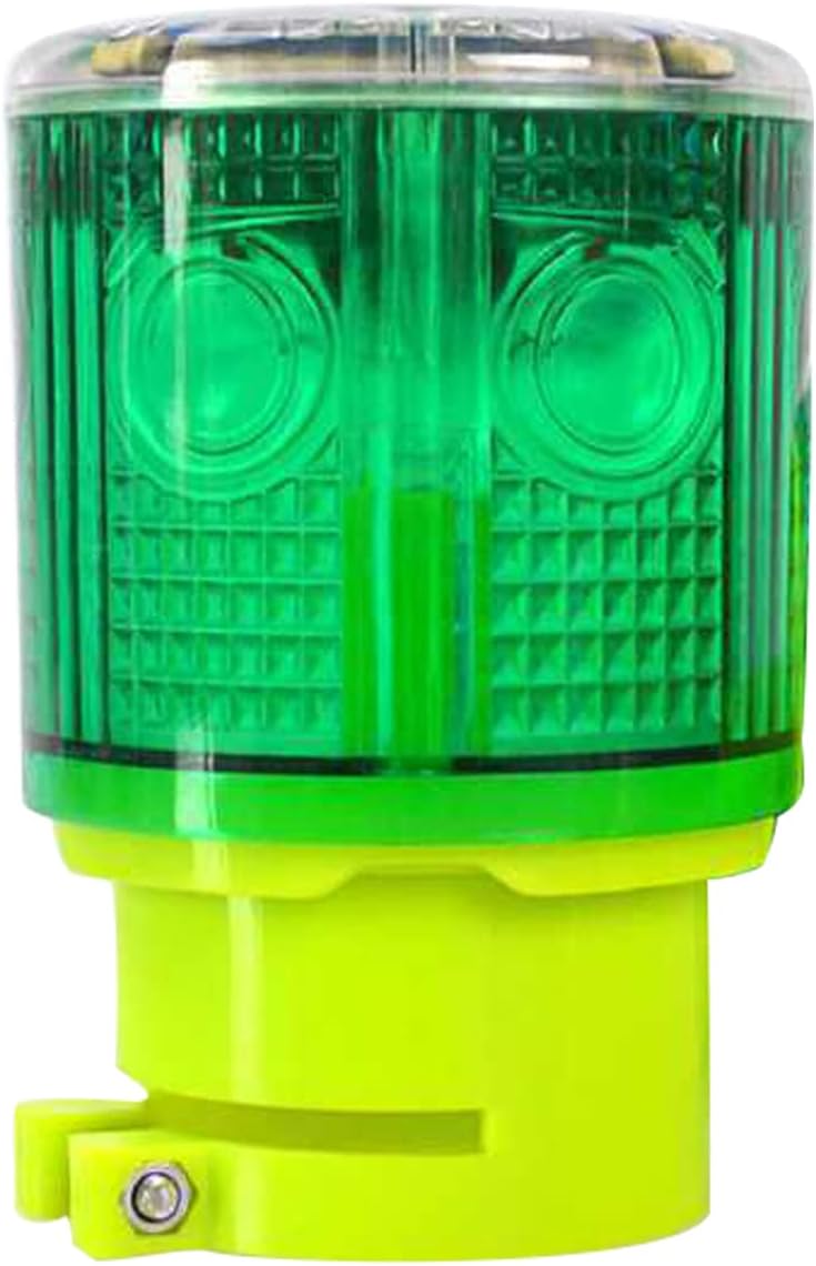 Solar Strobe Warning Light,Super Bright Solar Powered Emergency Strobe Warning Light Wireless Flashing Barricade Safety Road Construction Traffic Flicker Beacon Lamp IP48 Waterproof (Green)