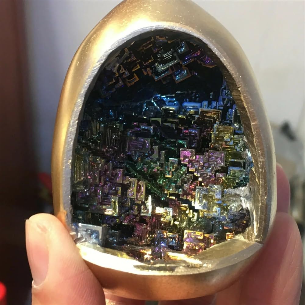 DPURPIWADY Stone Rainbow Ore Egg Quartz Crystal geode