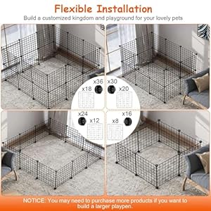 Diy small animal pet playpen with door indoor outdoor portable metal wire yard fence expanded enclosures kennel guinea pig cage for small rabbit hamster puppy dog kitten14×14 inch24 panels   cucciolini doodles