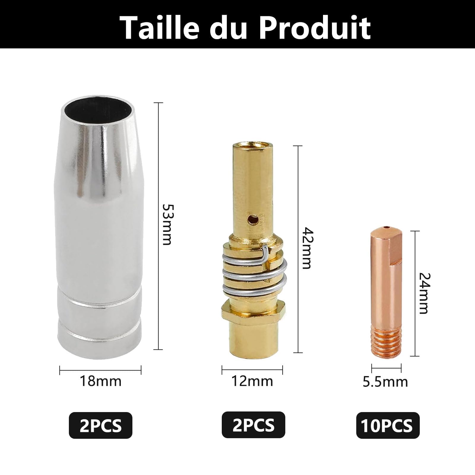 14 x strumento per ugello, torcia per saldare, ugello per saldatore, punta di saldatura, ugello conduttore elettrosaldato, punta di saldatura, punta di saldatura compatibile con MIG