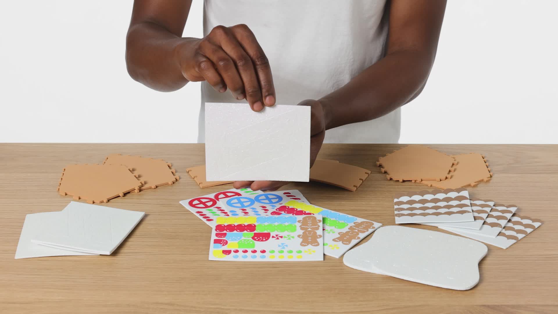 Kit Biglietti Casa Pan Di Zenzero - 6 Biglietti Fai Da Te | Decorazioni Autoadesive, Senza Colla - Foto 3