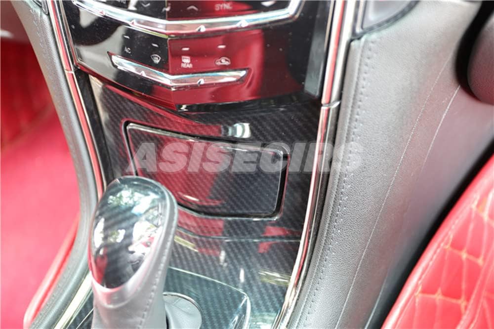 Carbon Fiber Look Interior Center Console Gear Shift Panel Trim Cover for Cadillac ATS 2013-2019 ABS Plastic Gear Shift Box Decoration